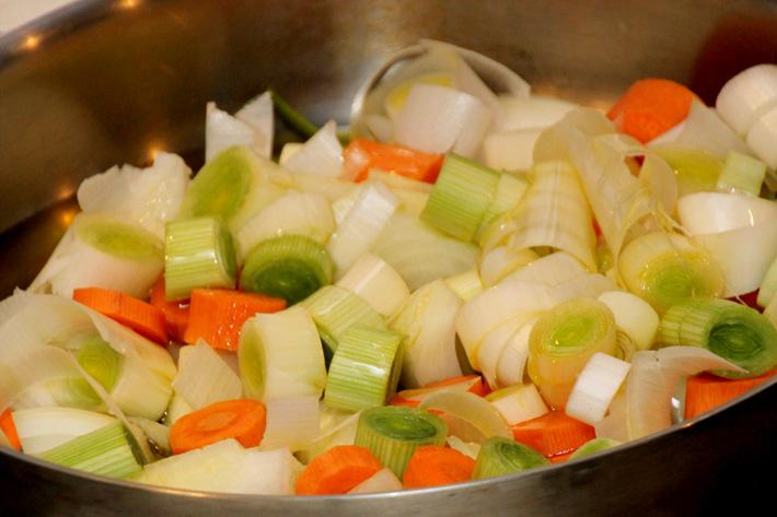 hacer las verduras en la sarten